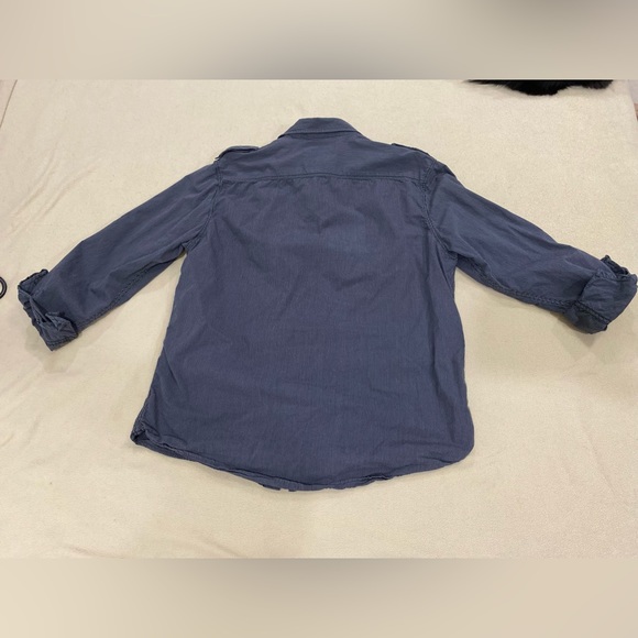 Gray PINSTRIPE Long Sleeve Black Charcoal Collared Button-Down Night Life Shirt - Picture 12 of 13